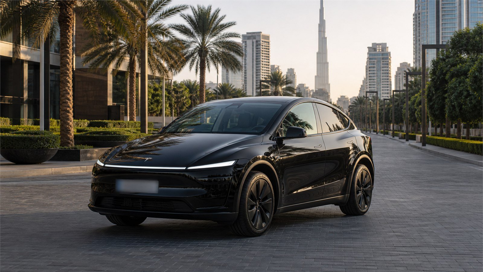 Tesla Model Y with chauffeur in Dubai