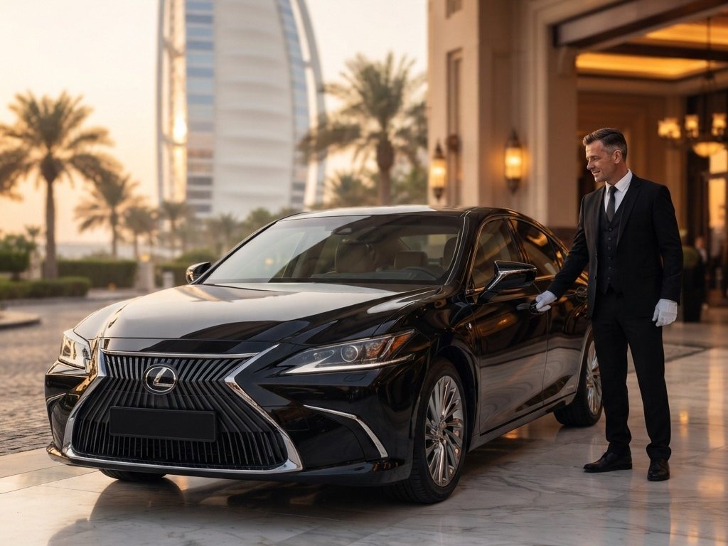 Lexus ES 300h with chauffeur in Dubai